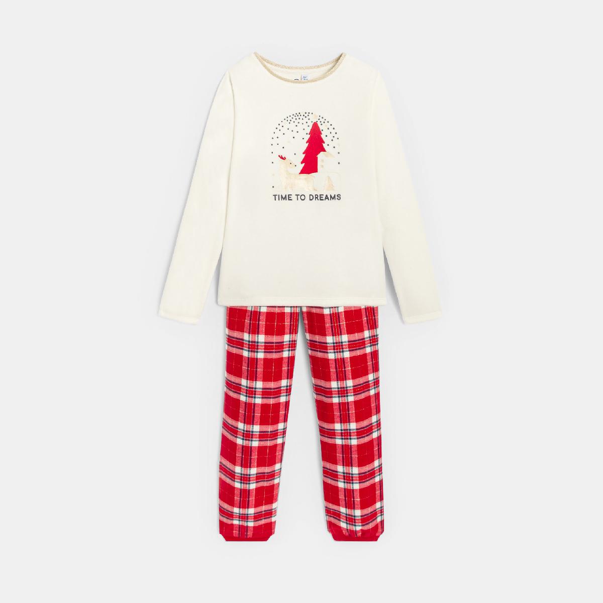 Pyjama de Noël rouge Fille Okaïdi & Obaïbi